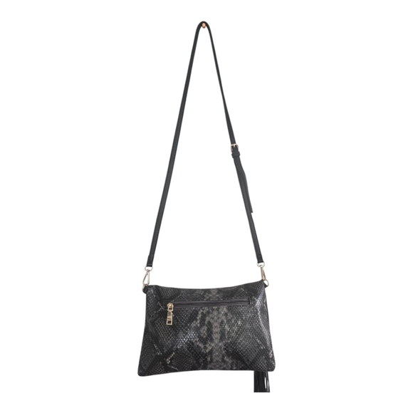 Jen & Co Womens Bag Snake Embossed Clutch Purse Shoulder Removable Straps - Picture 2 of 16